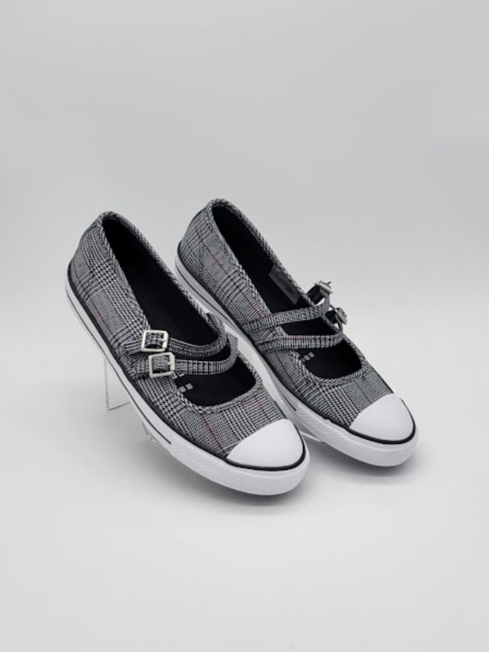 CONVERSE Chuck Taylor All Star Dainty Mary Jane Women's 8.5 Black White Plaid